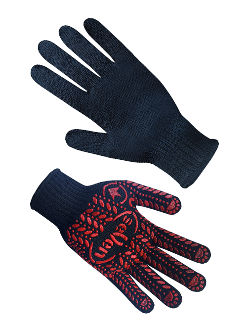 Рукавички трикотажні чорні з ПВХ крапкою SEVEN 75711